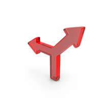 Glass Two Way Directional Road Arrow Icon PNG & PSD Images