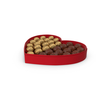 Chocolates In A Heart Gift Box PNG & PSD Images