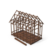 Dark Wood House Frame PNG & PSD Images