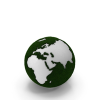 Stylized Earth with Grass Texture Fur PNG & PSD Images