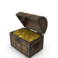 Treasure Chest with Gold Coins PNG & PSD Images