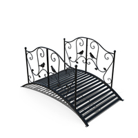 Wrought Iron Garden Bridge Black PNG & PSD Images