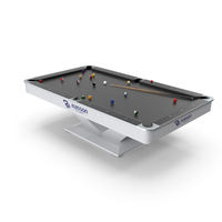 Billiards Black Table Rasson with Balls and Cue PNG & PSD Images