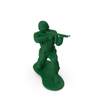 Green Toy Soldier Crouched Down PNG & PSD Images