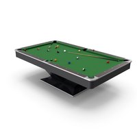 Professional American Pool Table Green With Balls And Cue PNG & PSD Images
