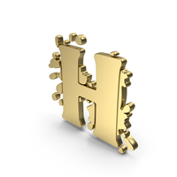 Fonts Splash H Gold PNG & PSD Images