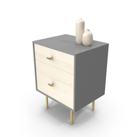 Modernist Wood Bedside Table PNG & PSD Images