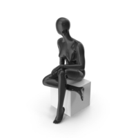 Seated Abstract Female Mannequin PNG & PSD Images