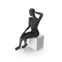 Seated Black Female Mannequin PNG & PSD Images
