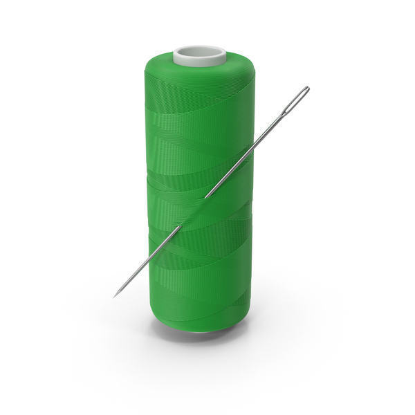 Green Sewing Thread And Needle PNG & PSD Images