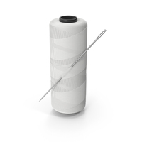 White Sewing Thread And Needle PNG & PSD Images