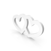 Couple Hearts Icon White PNG & PSD Images