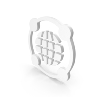 Global Connection Icon White PNG & PSD Images