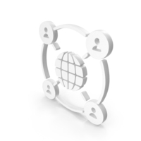 White Global Community Icon PNG & PSD Images