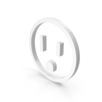 White Power Socket Outline Icon PNG & PSD Images