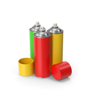 Colored Paint Spray Cans PNG & PSD Images