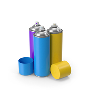 Colored Spray Paint Cans PNG & PSD Images