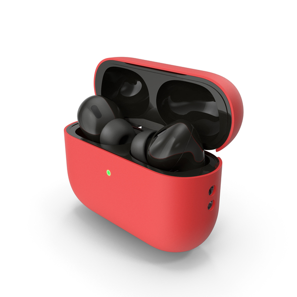 Wireless Headphones USB-C With Silicone Case Red PNG & PSD Images