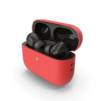 Wireless Headphones USB-C With Silicone Case Red PNG & PSD Images