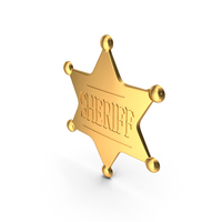 Sheriff Badge Gold PNG & PSD Images