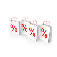 White Sale Shopping Bags PNG & PSD Images
