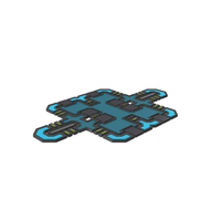Scifi Tile Shape Blue PNG & PSD Images