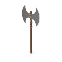 Double Blade Battle Axe Dark Wood PNG & PSD Images