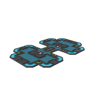 Scifi Tile Shape Blue PNG & PSD Images