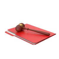 Red File Folder And Gavel / Court Folder PNG & PSD Images