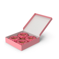 Pink Donuts In Box PNG & PSD Images