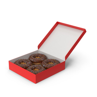 Chocolate Donuts In Box PNG & PSD Images