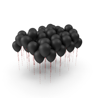 Large Group Balloons Party Festival Black Red PNG & PSD Images