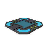 Scifi Tile Shape Blue PNG & PSD Images
