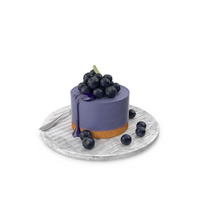 Blue Butterfly Pea Lemon Panna Cotta Cake PNG & PSD Images