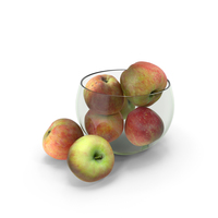 Apples In A Round Glass Vase PNG & PSD Images