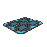Scifi Tile Shape Blue PNG & PSD Images