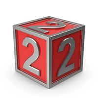 Red Number Cube Two PNG & PSD Images
