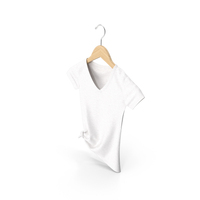 T Shirt Hanging Female Knotted V Neck White Blank PNG & PSD Images