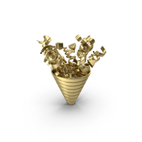 Gold Cartoon Cone Confetti Explosion Symbol PNG & PSD Images