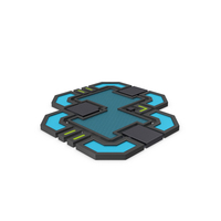 Scifi Tile Shape Blue PNG & PSD Images