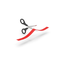 Scissors Cutting Red Ribbon PNG & PSD Images