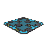 Scifi Tile Shape Blue PNG & PSD Images