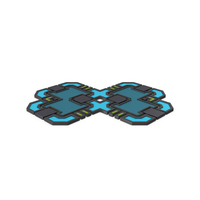Scifi Tile Shape Blue PNG & PSD Images