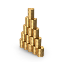 Gold Tin Cans Tower PNG & PSD Images
