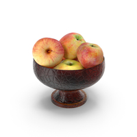 Apples In Colored Glass Round Vase PNG & PSD Images