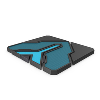 Scifi Tile Shape Blue PNG & PSD Images