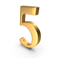 Number Five Gold Series PNG & PSD Images