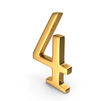 Number Four Gold Series PNG & PSD Images
