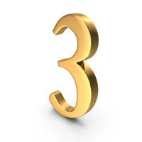 Number Three Gold Series PNG & PSD Images