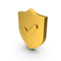 Gold Shield Check Mark Icon PNG & PSD Images